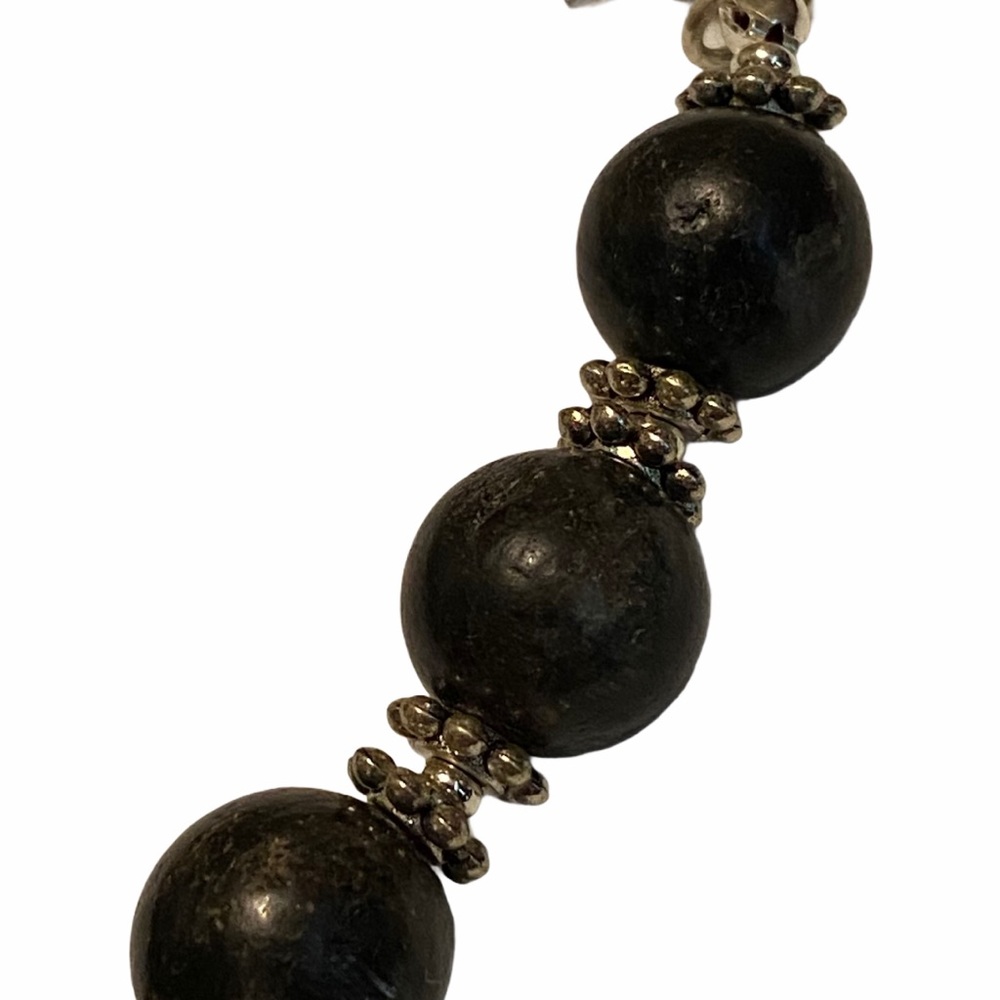 Hand Crafted Amphibolite Bracelet Black Stone Natural Toggle Jewelry Chunky - Picture 5 of 7
